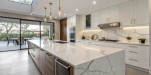 quartz countertop in a modern kitchen