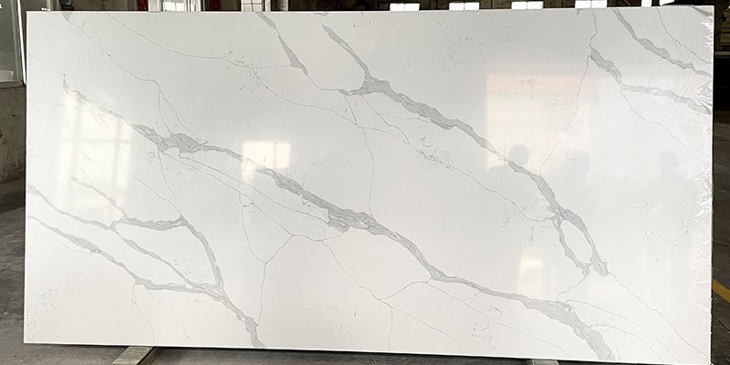 Engineered Quartz Heat Resistance Close-up of a quartz slab showing its texture